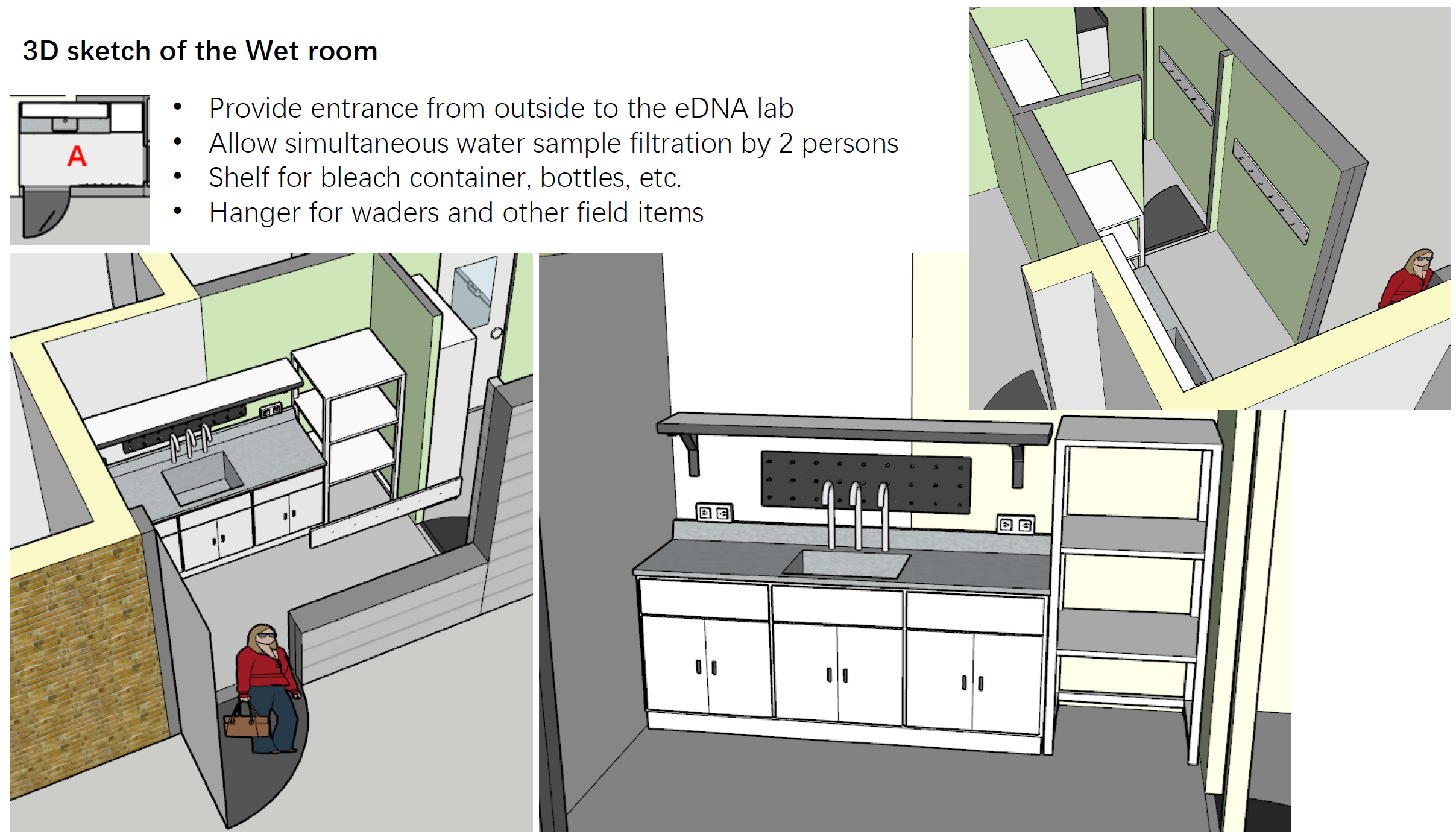Rendering of the sample filtration/equipment room.